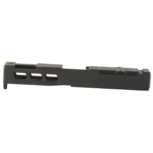 Zaffiri Precision ZPS.P, Optics Ready Stripped Slide, RMR Footprint, Lightening Cuts, Cerakote Finish, Armor Black, For Glock 19 Gen 3, Includes Black Anodized Optics Plate Cover and Screws ZPS.P.19.BLK
