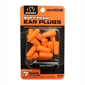 Foam Ear Plugs - Foam Ear Plugs Orange W/ Black Carry Cannister 7-Pk