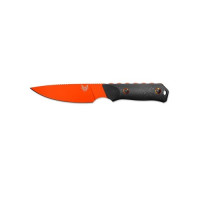 BENCHMADE Raghorn Fixed Blade Knife 4.64" Orange Drop Point Blade + Carbon Fiber Handles & Sheath