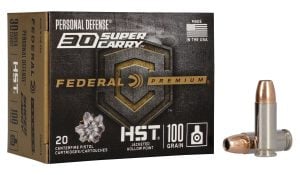 Federal Personal Defense 100 gr HST 30 Super Carry Ammunition, 20 Rounds - P30HST1S