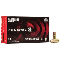 Federal American Eagle 9mm Luger Ammo 147 Grain Full Metal Jacket Box of 50