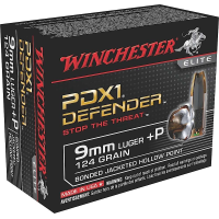 Winchester Ammo S9MMPDB Defender 9mm Luger +P 124 gr Bonded Jacket Hollow Point 20 Bx/ 10 Cs