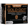 Speer Gold Dot Short Barrel 40 S&W Ammo 180 Grain Bonded Jacketed Hollow Point Box of 20