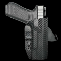 Rounded Gear GLK172231CFRHOWBPDL Paddle Holster OWB Black Carbon Fiber Kydex Fits Glock 17 Right Hand
