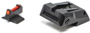 LPA Adjustable Red Front Fiber Optic Sight Set Sig Sauer 1911 Cal .22 Black