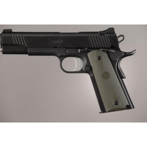 Hogue Colt Government Grips .45, 1911 Rubber Grips Panels, Checkered with Diamonds - OD Green