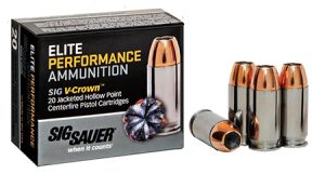 Sig Sauer 45 Auto/ACP 200gr JHP V-Crown Elite Performance Ammunition 20rds - E45AP1-20
