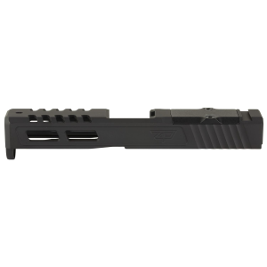Zaffiri Precision ZPS.2, Optics Ready Stripped Slide, RMR Footprint, Lightening Cuts, Cerakote Finish, Armor Black, For Glock 19 Gen 5, Includes Black Anodized Optics Plate Cover and Screws ZPS.2.19.G5.BLK