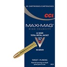 Maxi-Mag Ammo 22 Magnum (Wmr) 40gr Total Metal Jacket - 22 Wmr 40gr Total Metal Jacket 50/Box