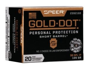 Speer Gold Dot Short Barrel .38 Special +P 135 gr 20 Rounds Ammunition - 23921GD