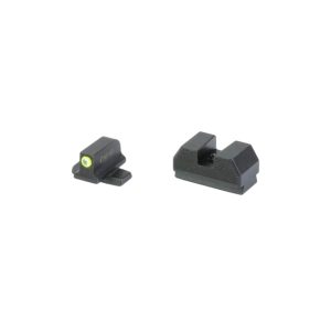 Night Fision Optics Ready Stealth Series Tritium Night Sights SIG Sauer P-Series Dovetail .240-.238 Blade Height Yellow Fluorescent Ring Front Black