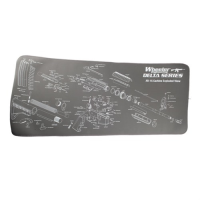 Wheeler 156824 AR-15 Maintenance Mat Delta Neoprene Top w/Rubber Back Gray w/White Logo & Picture 47" L x 20" W