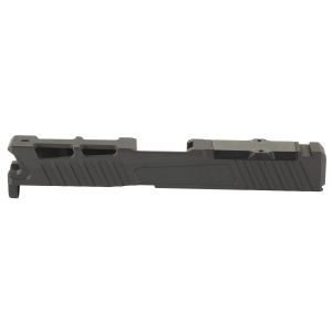 Zaffiri Precision ZPS.4, Optics Ready Stripped Slide, RMR Footprint, Lightening Cuts, Cerakote Finish, Armor Black, For Glock 19 Gen 5, Includes Black Anodized Optics Plate Cover and Screws ZPS.4.19.G5.BLK