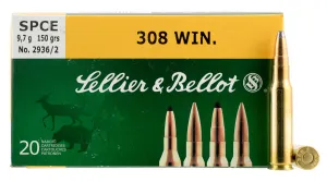 Sellier & Bellot 147 gr Full Metal Jacket .308 Win/7.62 Ammo, 20/box - SB308A