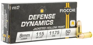 Fiocchi Ammunition 67 Fiocchi 9mm 115 gr JHP 50 Rounds Ammunition - 9APHP