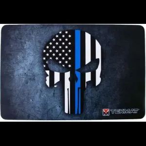 TEKMAT ARMORERS BENCH MAT 11X17 PUNISHER BLUE LINE