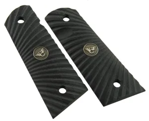 Wilson Combat 1911 FS Flat Bottom Grips, Black G10, Starburst Pattern - 351ACFS