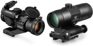 Vortex StrikeFire II 1x30mm 4 MOA Red Dot Sight Hard Anodized Matte Black w/VMX-3T Magnifier with Flip Mount