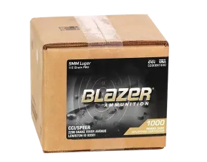 CCI Blazer Brass 9mm 115 Gr FMJ 1000 Rounds (Loose Packed in a Box)