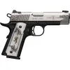 Browning 051967492 1911-380 Medallion Compact 380 ACP 3.63 Stainless 8+1 Matte Black White Pearl Engraved Grip
