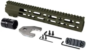 AT3 Tactical SPEAR M-Lok AR-15 Free Float Handguard 12 in OD Green