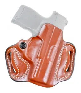 DeSantis Mini Slide Leather Belt Holsters Glock 43X MOS AND 48 MOS w/ or w/o Red Dot SightS Right Hand Plain Tan 12