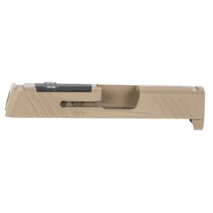 Grey Ghost Precision Parts & Accessories 12 Grey Ghost Precision GGP365FDE1 GGP365 Version 1 Slide Fits Sig P365, Optic Cut Compatible w/Sig RomeoZero & Shield RMS-C, Aggressive Front & Rear Serrations, 17-4 Stainless Steel w/FDE Cerakote Finish