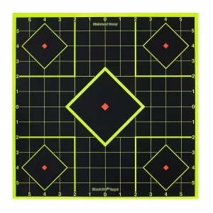 Birchwood Casey Parts & Accessories 29 Birchwood Casey 34105 Shoot-N-C Reactive Target 8 in Black/Yellow Self-Adhesive Paper, Pistol/, Rifle Chartreuse 6 Targets Includes Pasters