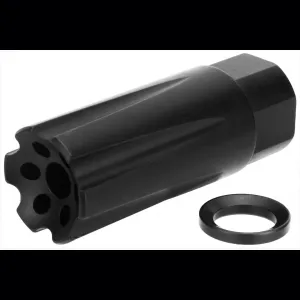 TacFire MZ1020 Linear Compensator Black Nitride Steel with 1/2 in-28 tpi Threads, 2.26 in OAL & 0.87 in Diameter for 5.56x45mm NATO AR-15