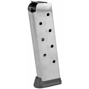 Colt 1911 Magazine .45 ACP 8-Round Stainless Steel with Bumper for Government and Commander Models