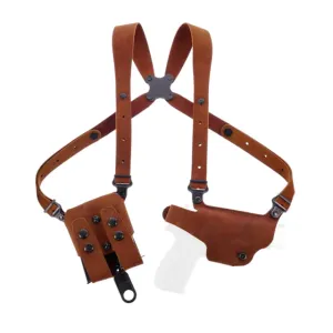 Galco Parts & Accessories 32 Galco Classic Lite 2.0 Shoulder System Leather Shoulder Holster Glock 43 G43X G48 MOS Right Hand Natural