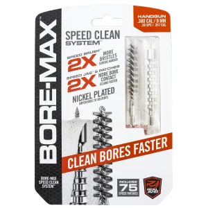 Real Avid Parts & Accessories 21 Real Avid AVBMSET9MM Bore-Max Speed Clean Upgrade Set 9mm, Pistol Nickle Plated Bristles Blister Pack Case