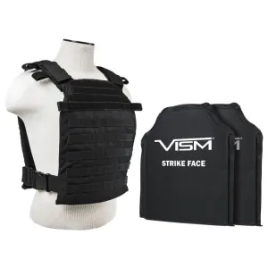 NcSTAR & VISM Parts & Accessories 36 Vism Larger Fast Plate Carrier w/2 11x14in Level IIIA Shooters Cut Soft Ballistic Panels Black