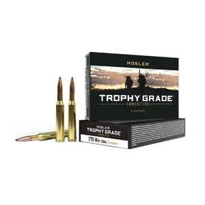 Alaska Gun Laws 24 Nosler Trophy Grade 270 Winchester 150gr FMJSP Centerfire Rifle Ammo - 20 Rounds