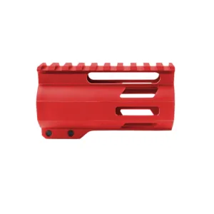 Tiger Rock AR-15 4in M-Lok Super Slim Free Float Handguard w/2in & 3in M-Lok Rail Sections Cerakote Plain Red Small
