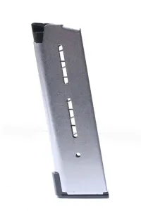 Wilson Combat 1911 Magazine .45 ACP Compact 8 Round Lo-Profile OM Steel Base Pad Silver
