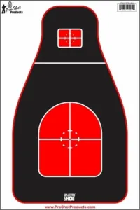 Pro-Shot Splatter Shot 12 x 18 Tactical Precision Target - Red/Black Heavy Tag Paper Red Black White Pack of 8