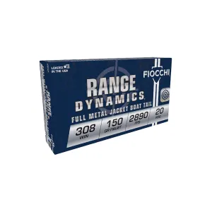 Fiocchi 308 Winchester 150gr FMJBT Ammo, 20rds - 308A
