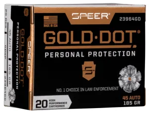 Speer Gold Dot Personal Protection 185 gr GDHP .45 ACP Ammunition 20 Rounds - 23964GD