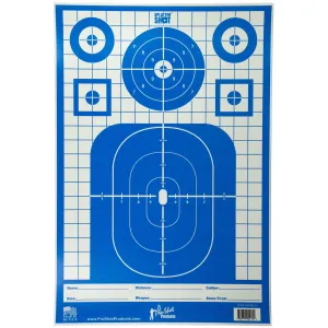Pro-Shot Products Splatter Shot TACTPREC-BLUE-8PK, 12 inx18 in Blue Tactical Precision Target, Adhesive Target, 8 Pack, Blue/White TACTPREC-BLUE-8PK
