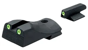 Kimber 1911 Slant Fixed Square-Notch Tritium Pistol Night Sight Set Green Tritium Front Green Tritium Rear Black