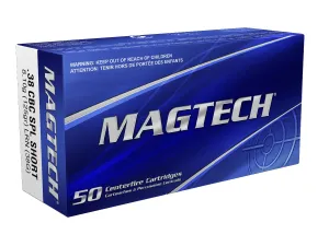 Magtech Ammunition 10 Magtech 125gr LRN 38 Special Short Ammo, 50 rds/box - 38G