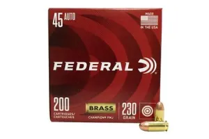 Federal 45 ACP 230 gr FMJ Champion Training 200/Box