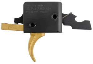 CMC Triggers Drop-In Gold Finger Gold Single-Stage Curved For AR-15