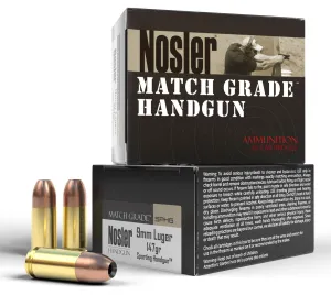 Nosler Match Grade 9mm 147 Gr JHP, 20rds - 51290