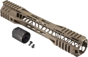 TRYBE Defense AR-15 M-LOK Extra Lightweight Quad Handguard w/ Cut Rail 12in Flat Dark Earth