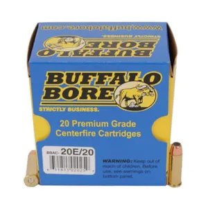 Buffalo Bore Standard Pressure Heavy 38 Special 125 grain Jacketed Hollow Point Low Flash Short Barrel Pistol and Handgun Ammo, 20/Box - 20E/20