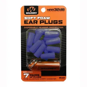 Foam Ear Plugs - Foam Ear Plugs Blue W/ Orange Carry Cannister 7-Pk