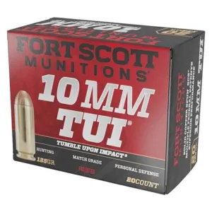 Fort Scott Munitions 72 Fort Scott Munitions TUI 10mm Auto 125gr SCS Centerfire Handgun Ammo - 20 Rounds