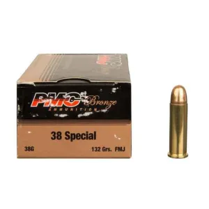 PMC Ammunition 65 PMC Bronze 38 Special 132gr FMJ Handgun Ammo - 50 Rounds